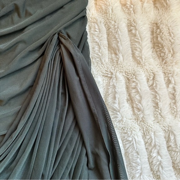 AMANDA UPRICHARD Anja Strapless NEW Dress Moss Green Ruched Stretch Tulle NYE XL - Picture 11 of 11